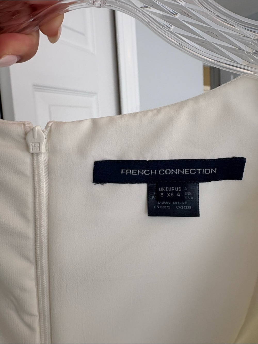 French Connection Cream Ruffle-Trim Mini Dress - Picture 3 of 4